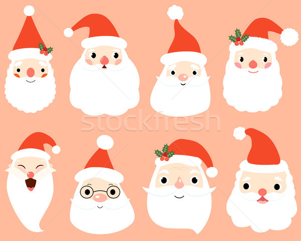 Cartoon Santa Claus head. Christmas vector illustration design  Stock photo © Pravokrugulnik