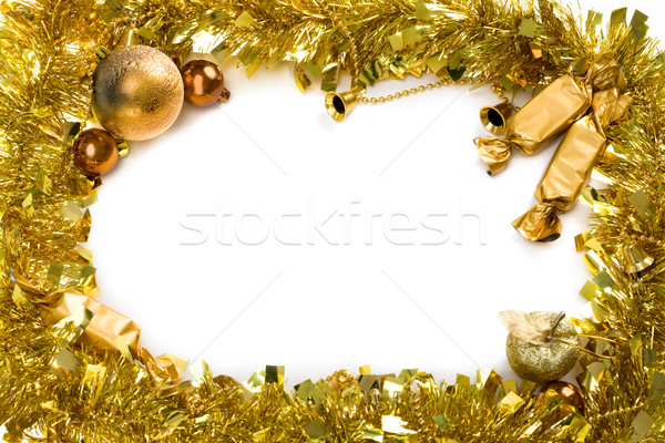 Foto stock: Navidad · corona · forma · círculo · blanco · fondo