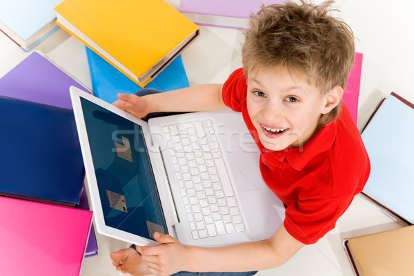 Boy with laptop Stock photo © pressmaster