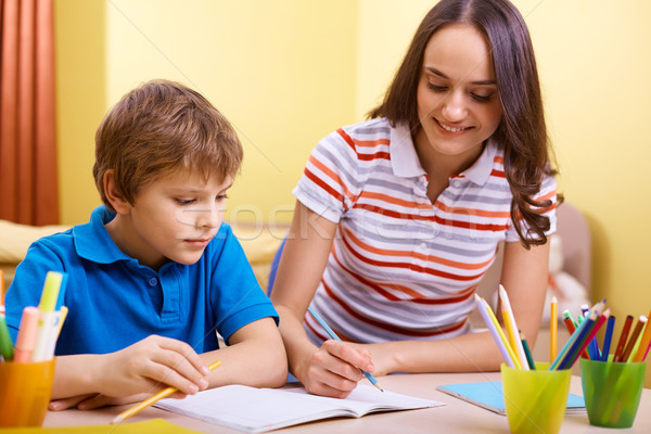 Schoolwork with mother Stock photo © pressmaster