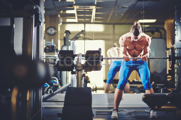 Gewichtheber Porträt sportlich Oben-ohne- Mann Heben Stock foto © pressmaster