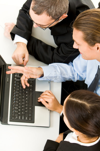 Stock foto: Menschen · über · Ansicht · Geschäftsleute · arbeiten · Laptop