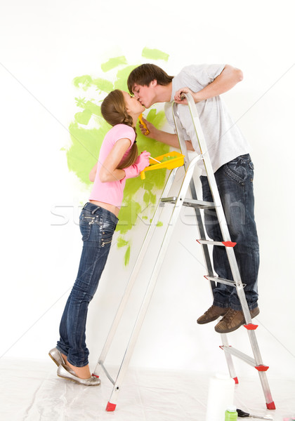 Küssen Paar romantischen andere Verbesserung neue Stock foto © pressmaster