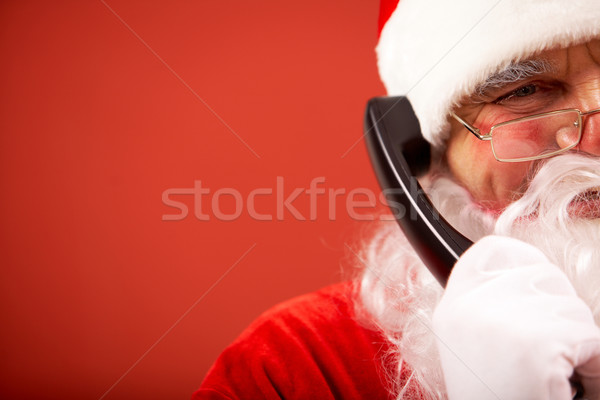 聖誕老人 調用 照片 快樂 溝通 手 商業照片 © pressmaster