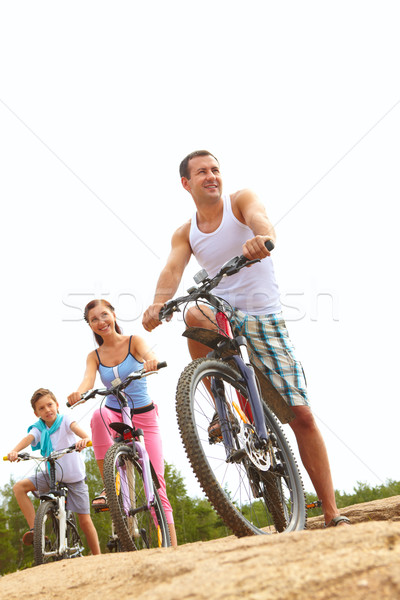 Stock photo: Family on bikes