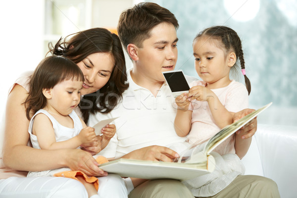 Ouders kinderen portret gelukkig gezin twee tijd Stockfoto © pressmaster