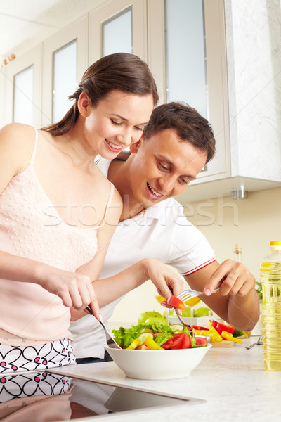 Tasting salad Stock photo © pressmaster