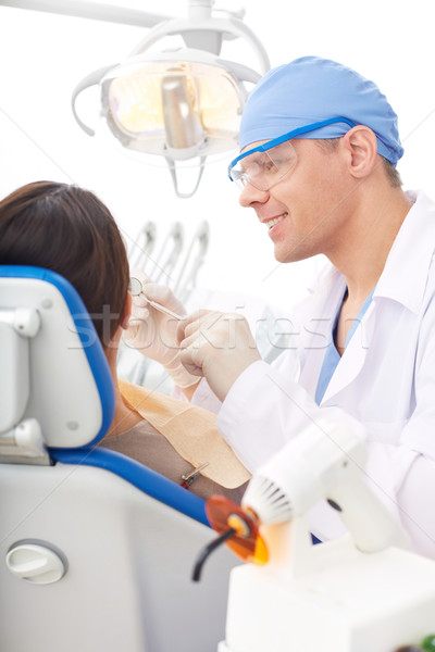 çalışmak dişçi olgun oral genç kız tıp Stok fotoğraf © pressmaster