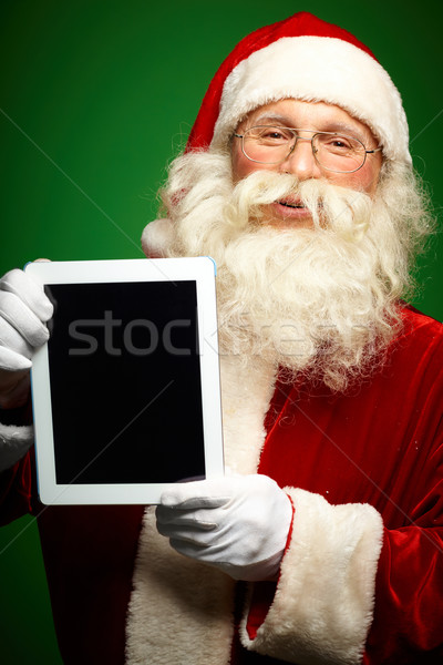 Stockfoto: Touchpad · portret · gelukkig · kerstman