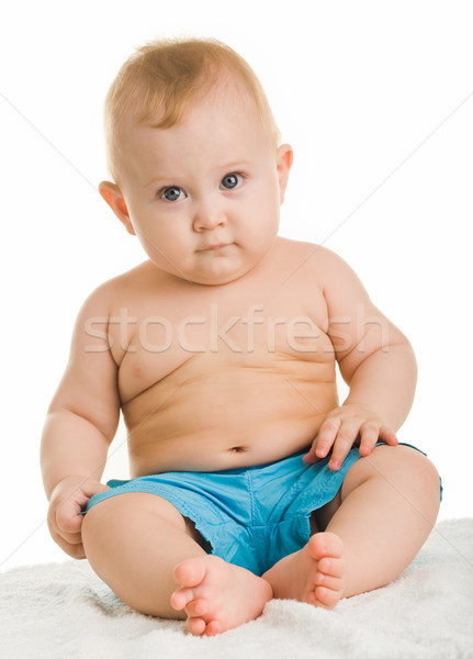 Baby Fotografia godny podziwu patrząc kamery poważnie Zdjęcia stock © pressmaster