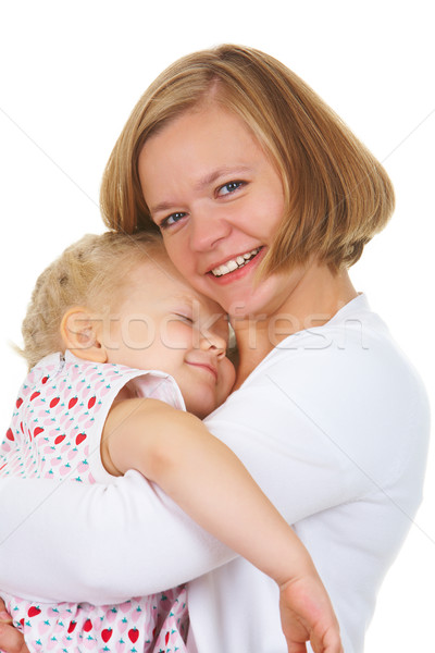 óvatos anya portré csinos nő tart lánygyermek Stock fotó © pressmaster