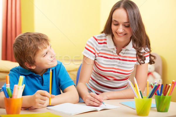 Schoolwork with mother Stock photo © pressmaster