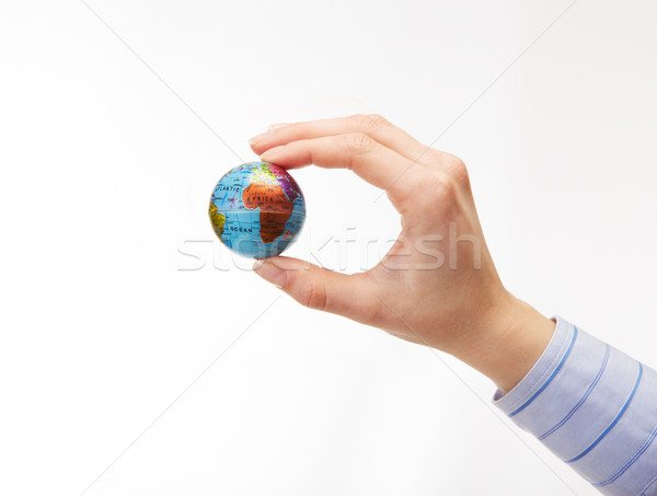 地球 手 クローズアップ 女性 世界中 ストックフォト © pressmaster