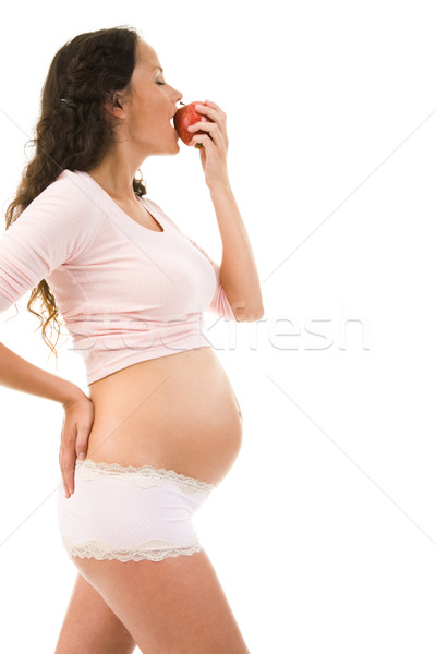 Eten appel foto zwangere vrouw groot Stockfoto © pressmaster