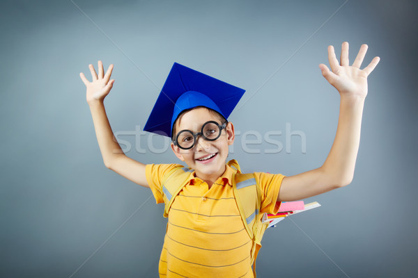 Intelligent jongen portret gelukkig rugzak Stockfoto © pressmaster