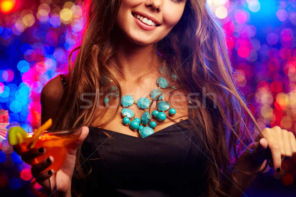 Klubber koktél kép boldog lány éjszakai klub lány Stock fotó © pressmaster