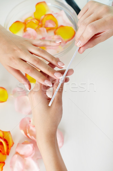 Nagel schoonheid behandeling professionele spa salon Stockfoto © pressmaster