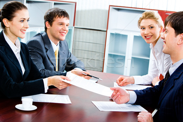 üzlet megállapodás portré néhány üzleti partnerek ül Stock fotó © pressmaster