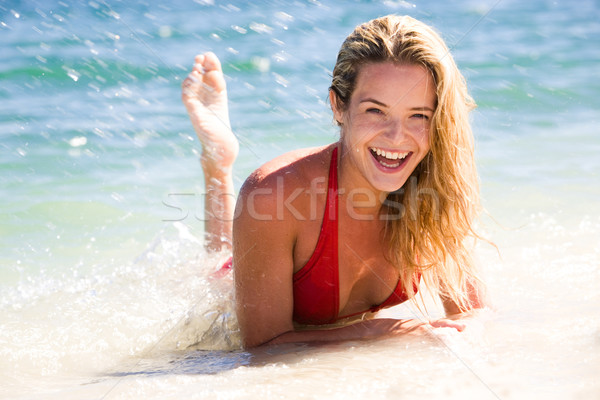 ストックフォト: 幸福 · 写真 · 美しい · 若い女性 · 水