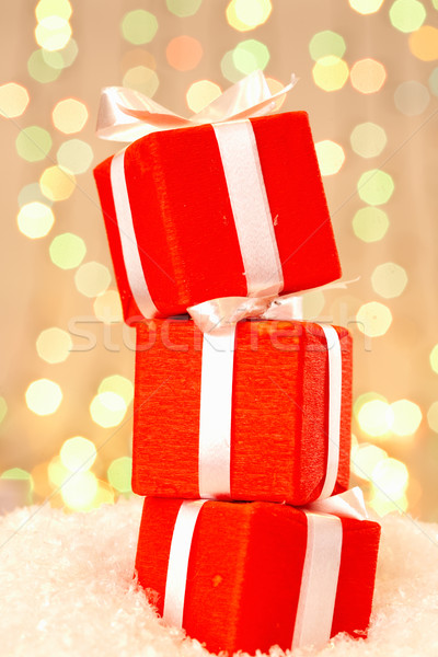 Weihnachten Geschenke Heap Boxen Schnee Feld Stock foto © pressmaster