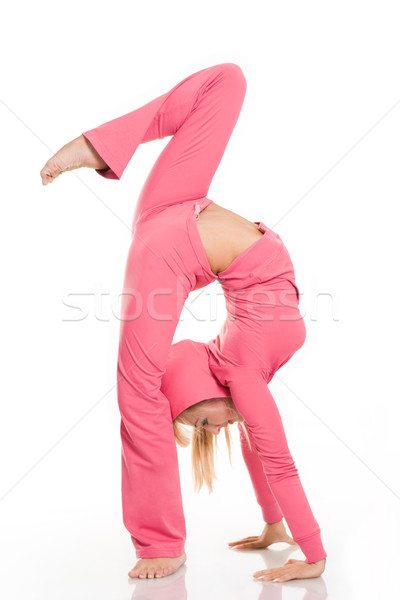 Flexibele vrouw profiel vrouwelijke Stockfoto © pressmaster