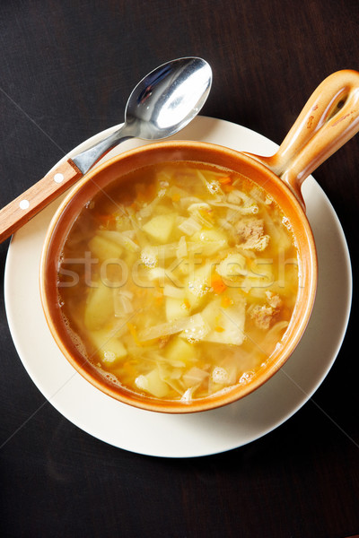 Quente sopa imagem prato colher preto Foto stock © pressmaster