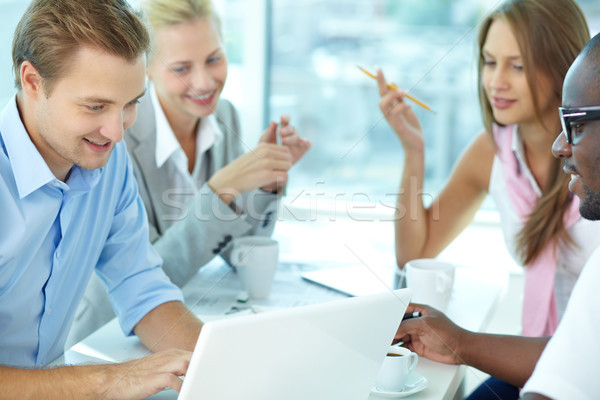 Typing businessman Stock photo © pressmaster