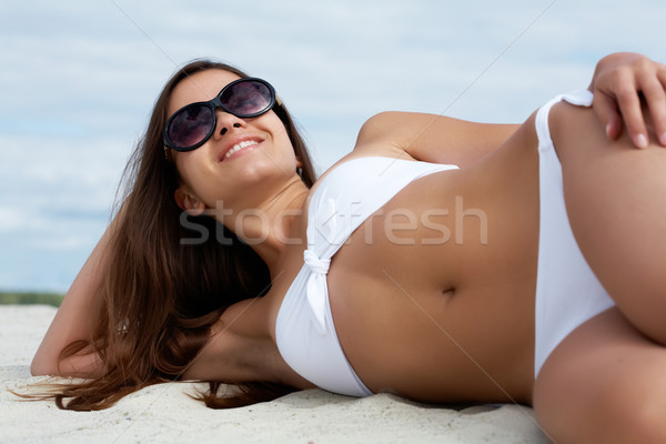 Foto d'archivio: Bella · immagine · femminile · bianco · bikini