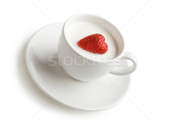 Photo stock: Fraîches · dessert · image · fraise · coeur · à · l'intérieur
