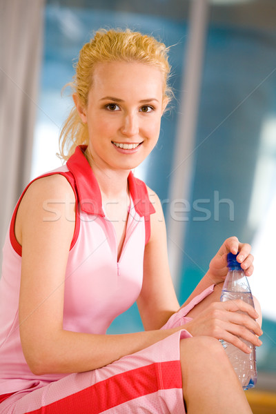 Zdjęcia stock: Zdrowych · kobiet · portret · szczęśliwy · kobieta · butelki