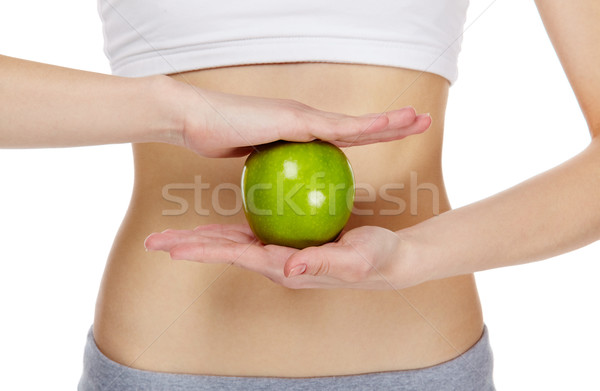 リンゴ ダイエット クローズアップ 女性 手 ストックフォト © pressmaster