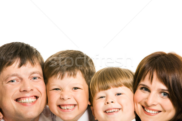 Stock foto: Glück · Gesichter · vier · Familie · lachen · schauen