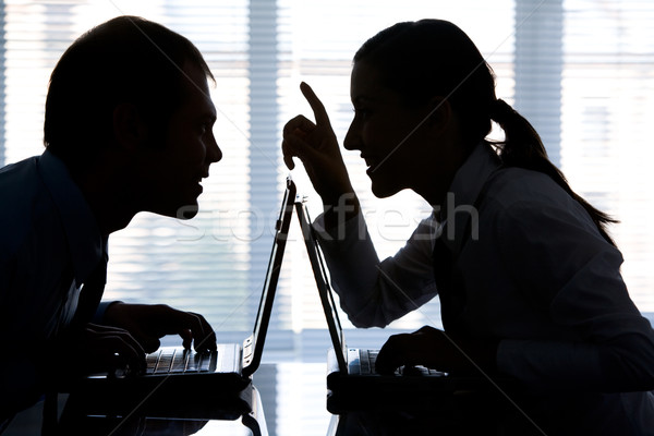 Megoldás skicc női osztás ötlet férfi Stock fotó © pressmaster