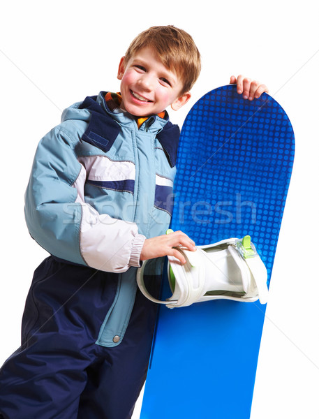 молодой скейтбордист портрет скейтборде белый Сток-фото © pressmaster