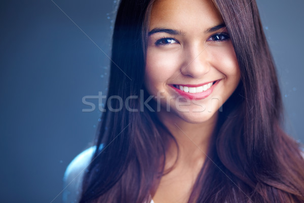 Foto d'archivio: Hollywood · sorriso · ritratto · giovane · ragazza · perfetto · faccia