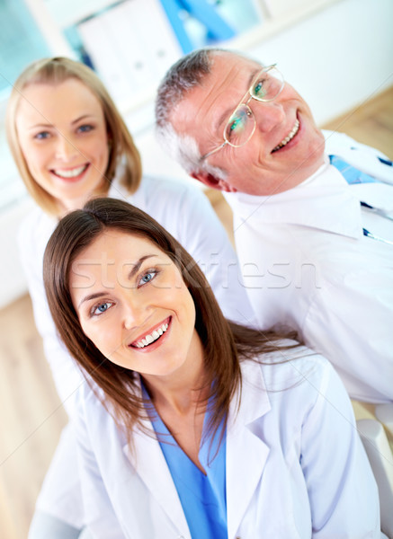 Cols bleus travailleurs portrait groupe heureux regarder [[stock_photo]] © pressmaster