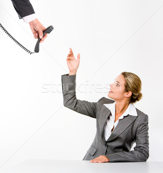 Occupato segretario immagine grave receptionist mano Foto d'archivio © pressmaster