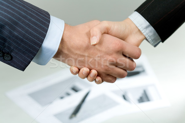 Fotografia handshake podpisania działalności strony Zdjęcia stock © pressmaster