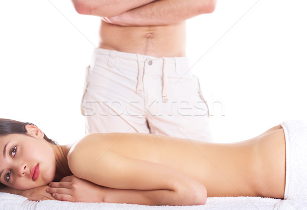 Stockfoto: Massage · portret · jonge · vrouwelijke · klaar · procedure