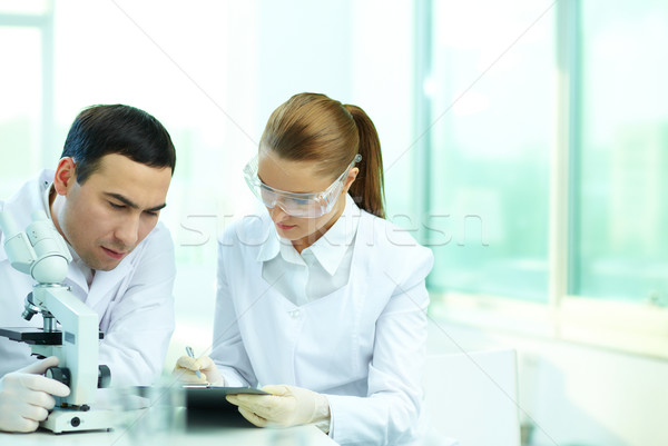 Stockfoto: Laboratorium · werk · twee · werken · vrouw · geneeskunde