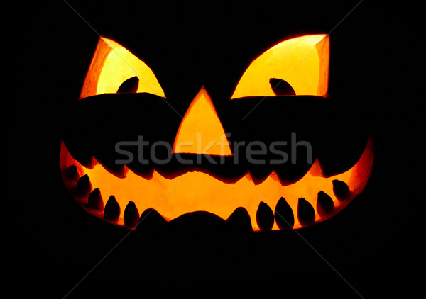 [[stock_photo]]: Citrouille · orange · noir · mal