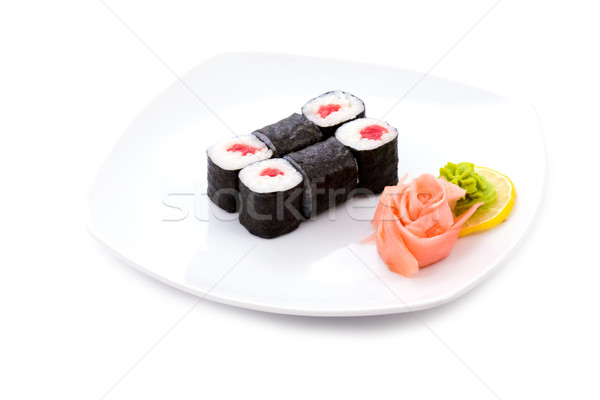 Afbeelding sushi gember wasabi plaat licht Stockfoto © pressmaster