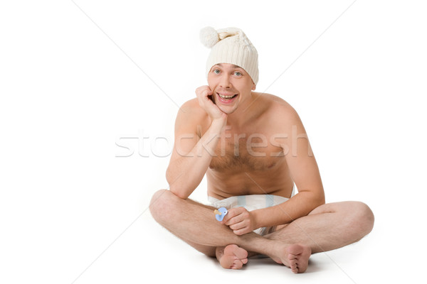 örömteli baba férfi boldog fehér kötött Stock fotó © pressmaster