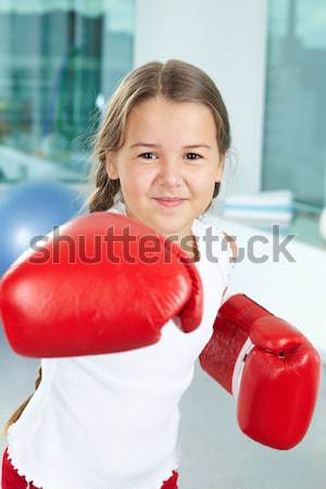 Atakować obraz bokser czerwony rękawice gotowy Zdjęcia stock © pressmaster