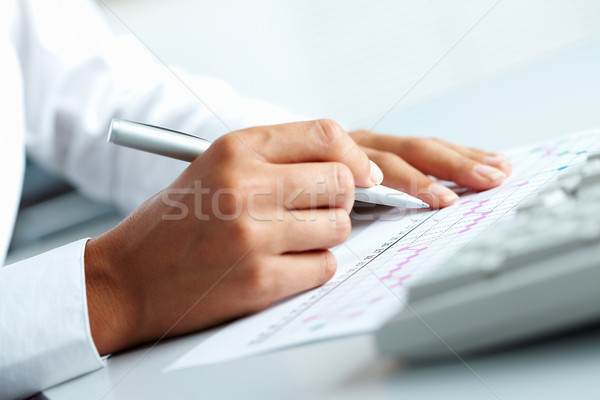 Stock foto: Arbeiten · Plan · Hand · Stift