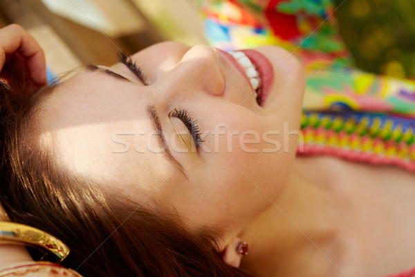 Plaisir portrait joyeux fille détente extérieur [[stock_photo]] © pressmaster