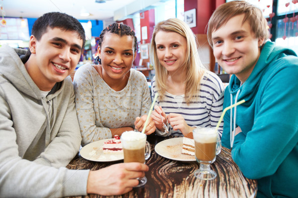 Gathered in cafe Stock photo © pressmaster