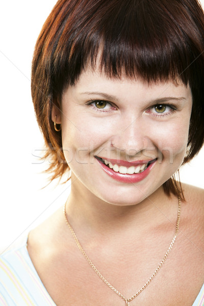 Glück Gesicht cute weiblichen grüne Augen schauen Stock foto © pressmaster