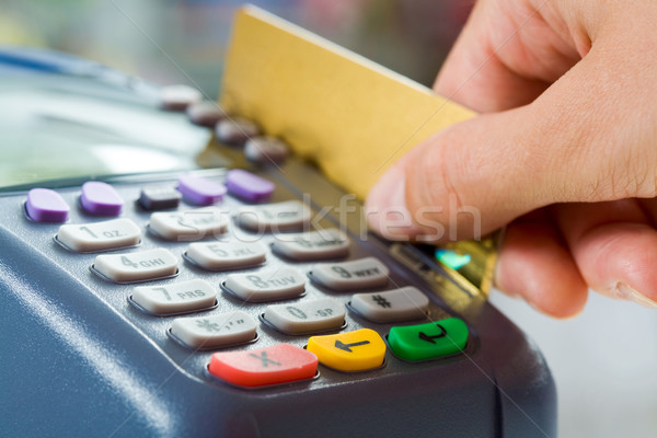 Betalen goederen betaling machine knoppen Stockfoto © pressmaster
