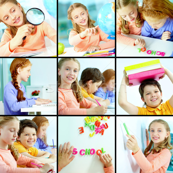 Collage studiare classe ragazza scuola Foto d'archivio © pressmaster